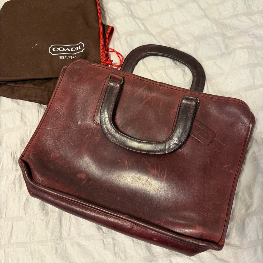 Coach Vintage 1970s Bonnie Cashin Slim Brown/Burgundy Satchel Bag